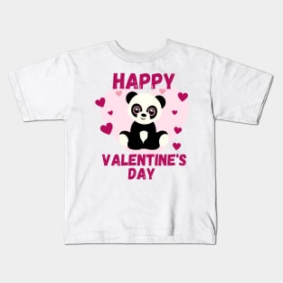 Happy Valentines Day - Panda Kids T-Shirt